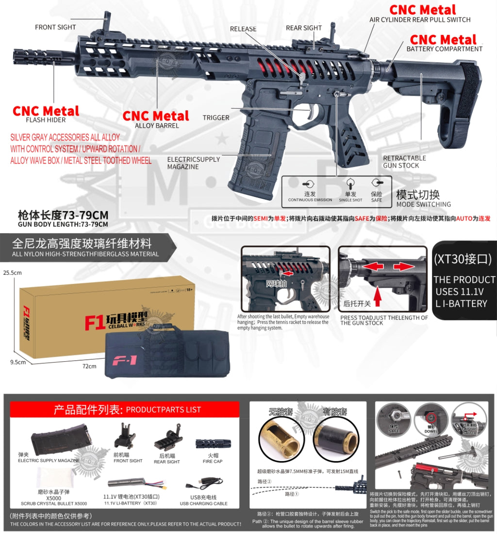 ShunXing F1 Blaze High End Gel Blaster With Mosfet