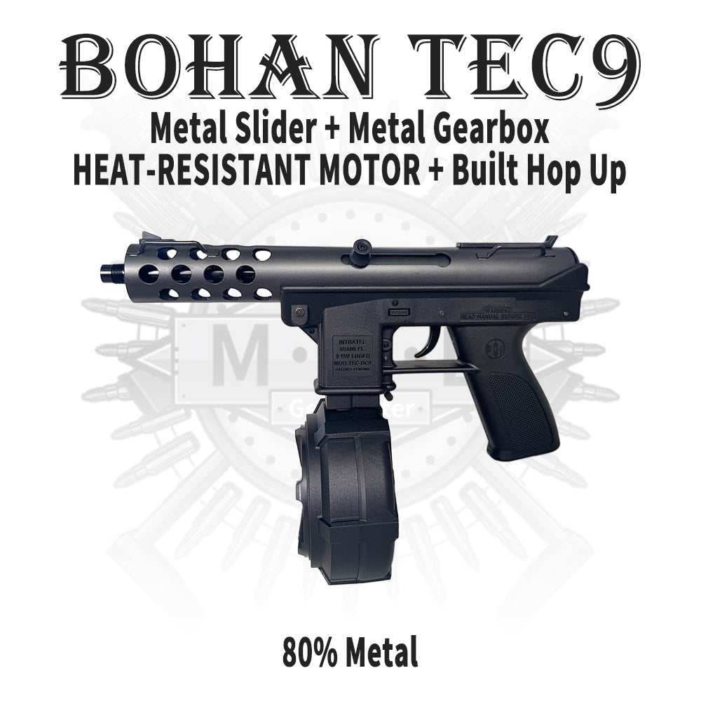 【MOB&BH】BH Tec9 High End Gel Blaster 80% Metal With Mosfet Heat-Resistant Motor Metal Gearbox Metal Slider