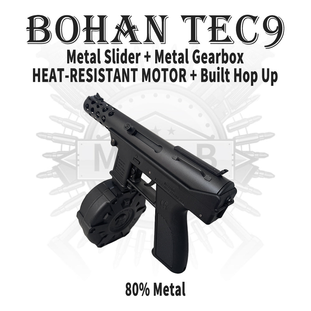 【MOB&BH】BH Tec9 High End Gel Blaster 80% Metal With Mosfet Heat-Resistant Motor Metal Gearbox Metal Slider